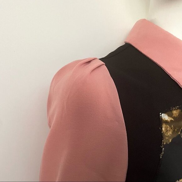Victoria by Victoria Beckham Colour Block With Silk Overlay Shift  Dress, 4-6 - Picture 5 of 15